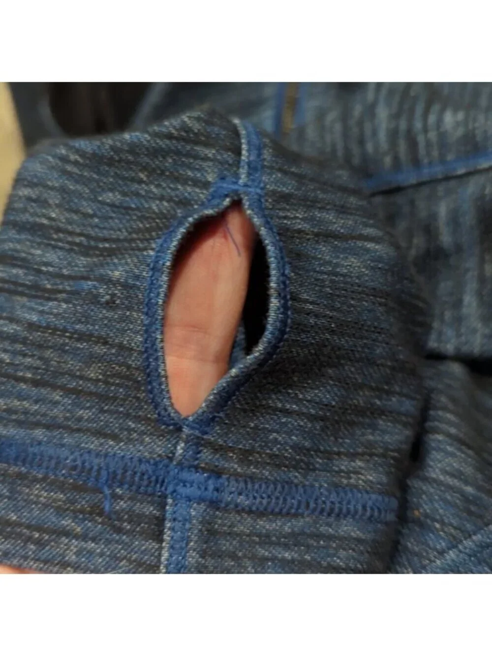 LULULEMON FORME JACKET IN SLUB DENIM BLUE/BLACK